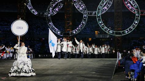 north and south korean teams to march as one at olympics