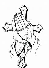 Rosary Beads Drawing Coloring Cross Pages Clip Getdrawings sketch template