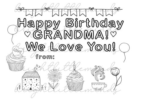 grandma birthday coloring pages