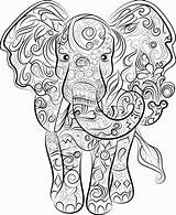 Coloring Pages Elephant Mandala Adult Color Mandalas Colouring Printable Drawing Print Animal Book Zum Etsy Ausdrucken Colour Adults Ausmalbilder Elefanten sketch template