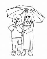 Coloring Umbrella Under Kids Pages Children Print Index sketch template