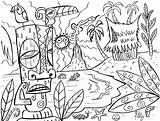 Coloring Hawaii Pages Hawaiian Luau Drawing Kids Printable Tiki Beach Island Adult Tropical Color Islands Adults Print Sheets Book Beaches sketch template