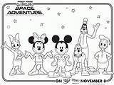 Mickey Mouse Coloring Clubhouse Pages Space Adventure Club House Friends Disney Printable Kids Dvd Birthday Book Print Minnie Goofy Halloween sketch template