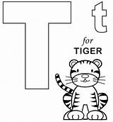 Coloring Letter Tiger Pages Kids Educational sketch template