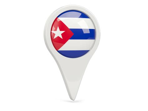 Round Pin Icon Illustration Of Flag Of Cuba
