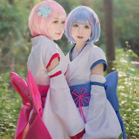 rem and ram kimono pink and blue re zero rezero cosplay