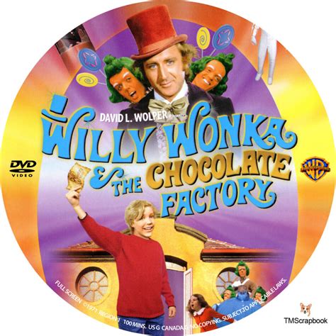 willy wonka  chocolate factory dvd label   custom