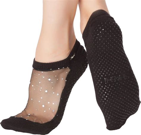 shashi fun yoga socks  women  slip socks women sparkle star glitter grip socks  mesh
