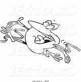Cartoon Finish Line Hopping Vector Frog Outlined Breaking Ribbon Coloring Through Leishman Ron Royalty sketch template