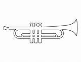 Trumpet Template Patternuniverse Stencils Applique Trombone sketch template