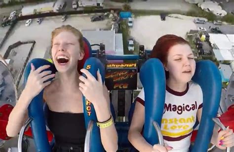 Hilarious Moment Girl Passes Out Twice On Funfair Slingshot Ride