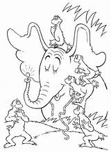 Hears Horton Who Coloring Pages Seuss Dr sketch template