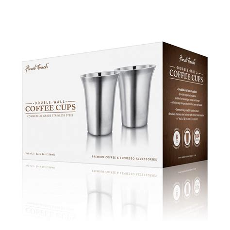 final touch stainless steel coffee cups double wall 236ml