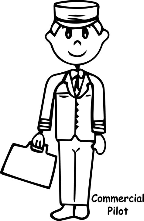 awesome illustration   commercial pilot coloring page coloring