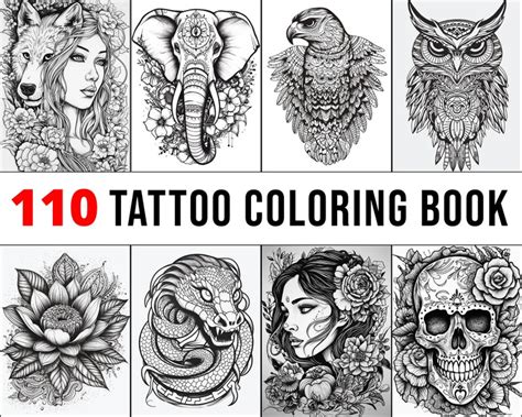tattoo coloring book  adult inmates cute  digital coloring pages