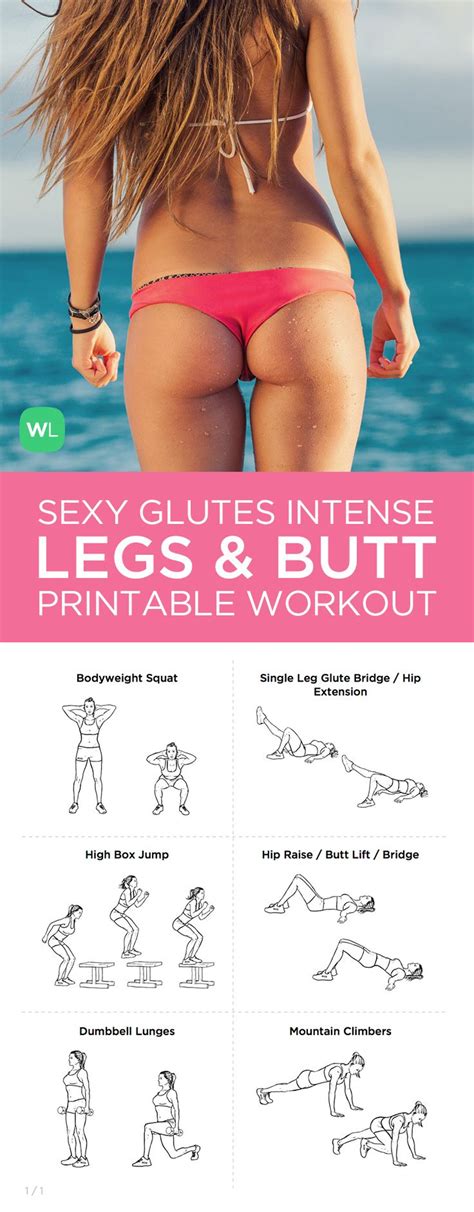 Sexy Glutes Intense Legs And Butt Toning Printable Workout Toning