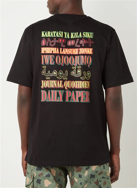 daily paper remulti  shirt met logo en backprint zwart de bijenkorf