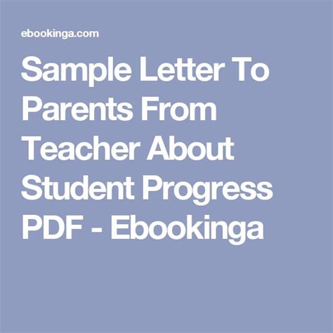 sample letter  parents  teacher  student progress