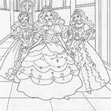 Coloring Barbie Pages Princesses Princess Island Popular sketch template