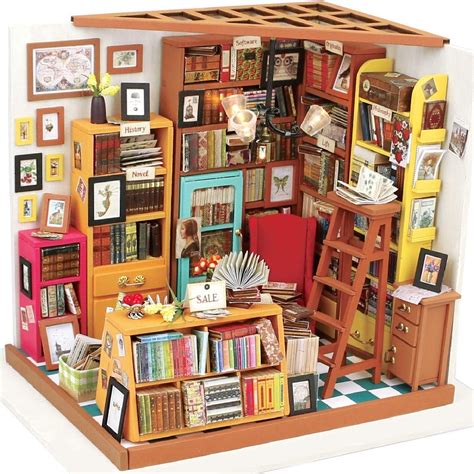 miniature bookshop diy model kit  mighty girl