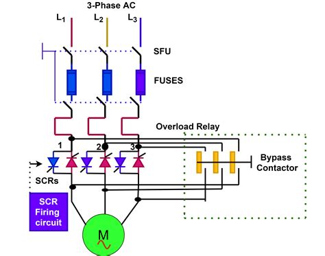 single phase soft starter circuit diagram