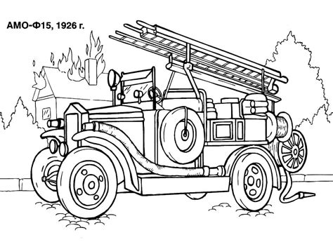 vintage fire truck coloring page  print  color