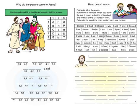 bible activity sheets  color childrens worship bulletins