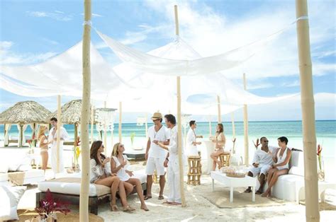 group beach party jamaica resorts sandals montego bay white sand beach