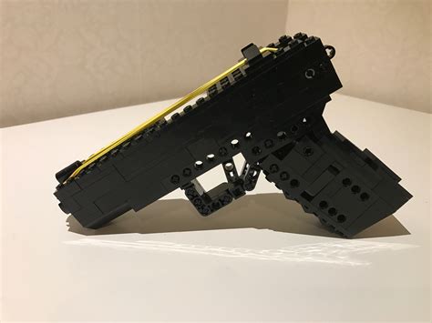 rubber band gun lego glock  brickguidercom