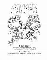 Zodiac Coloring Pages Sign Cancer Astrology Color Colouring Print Template sketch template