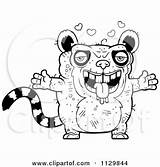 Lemur Amorous Outlined Ugly Clipart Cartoon Vector Cory Thoman Coloring Royalty Illustration Pudgy Mad Collc0121 sketch template