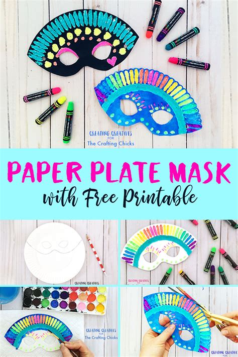 paper plate mask   printable  crafting chicks