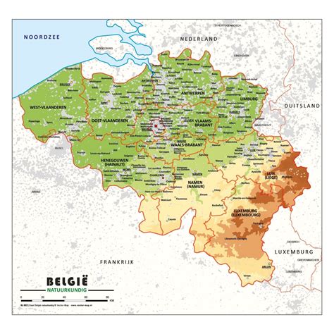 schoolkaart belgie natuurkundig landkaarten belgie vector map