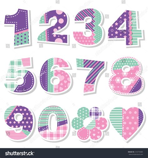 cute birthday numbers collection stock vector illustration