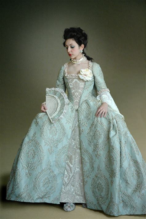 light blue gown 18th century dress historical dresses