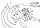 Coloring Doctor Pages Who Getdrawings Tardis sketch template