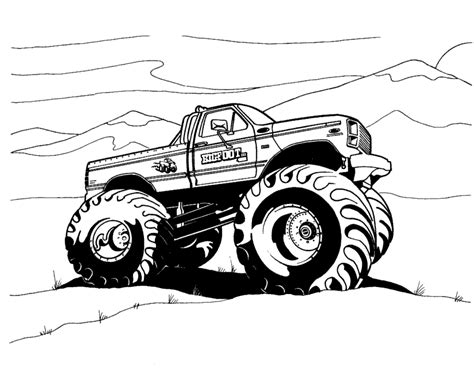 spot  difference monster truck coloring pages  printable
