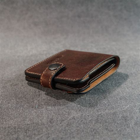 bifold leather wallet mens leather wallet brown wallet etsy