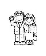 Coloring Pages Senior Eldery Citizens Couple Printable Drawing sketch template
