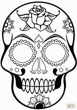Skull Sugar Coloring Pages Skulls Calavera Drawing Simple Printable Cool Muertos Dia Los Pirate Crown Color Dead Template Print Draw sketch template