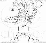 Jester Coloring Gras Mardi Illustration Staff Holding Outline Clip Royalty Vector Clipart Pams Drawing Getdrawings Court Regarding Notes sketch template