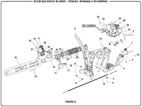 ryobi parts   figure  diagram  ry  bpemc  ryobi backpack blower