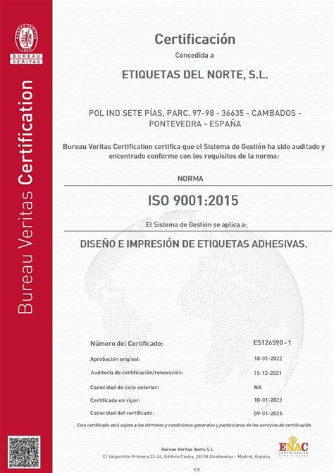 Certificado Iso 9001 Etinor