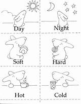 Opposites Preschool Worksheets Coloring Printables Pages Opposite Kindergarten Color Kids Printable Worksheet Activities Cold Hot Matching Game Class Games Little sketch template