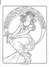 Coloring Mucha Pages Getdrawings sketch template