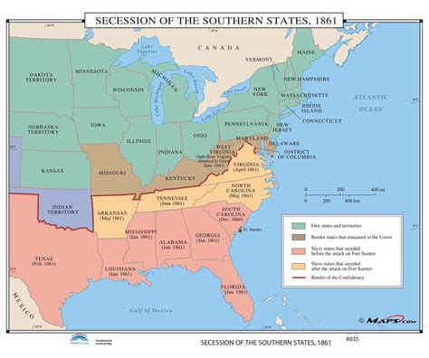 035 Secession Of The Southern States 1861 On Roller W Backboard