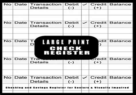 read  large print check register checking  savings