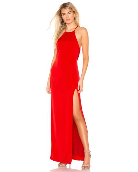 lovers friends synthetic sheyla gown in red lyst
