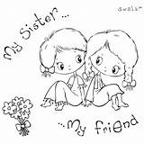 Sister Companion Swalk Pintura Dibujo Coloring Pages Crafter Stamp Para sketch template