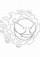 Pokemon Gastly Coloring Pages Ghost Type Generation Kids Ken sketch template